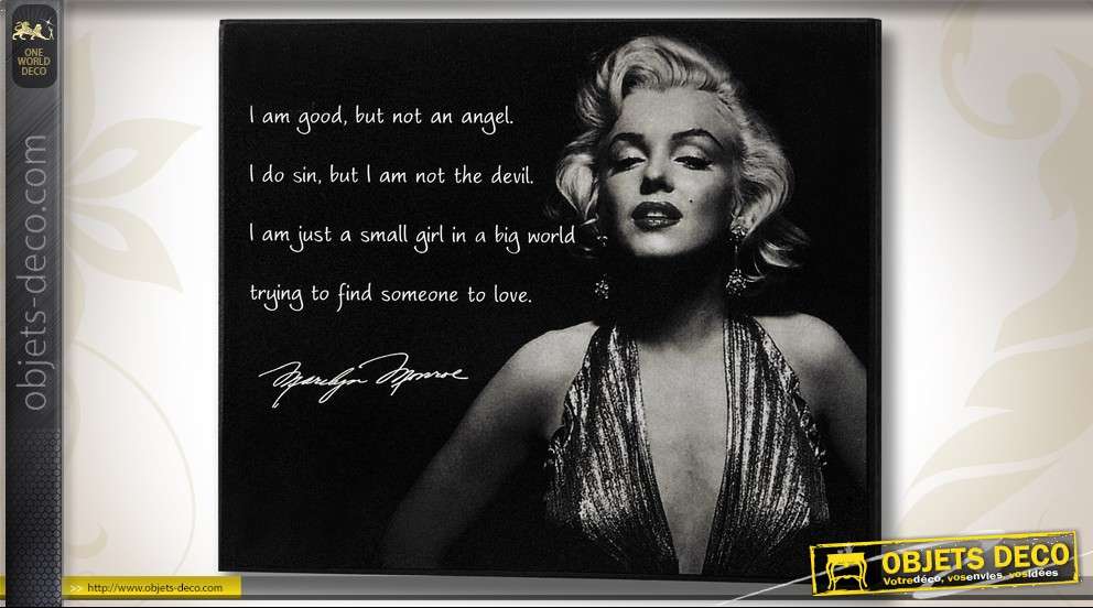 Deco Murale Plaque Vintage En Metal Citations De Marilyn Monroe