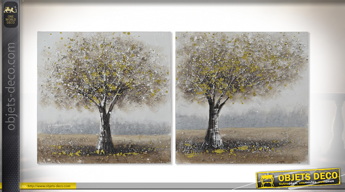 TABLEAU TOILE 150X3,5X50 ARBRE RELIEF 2 MOD.