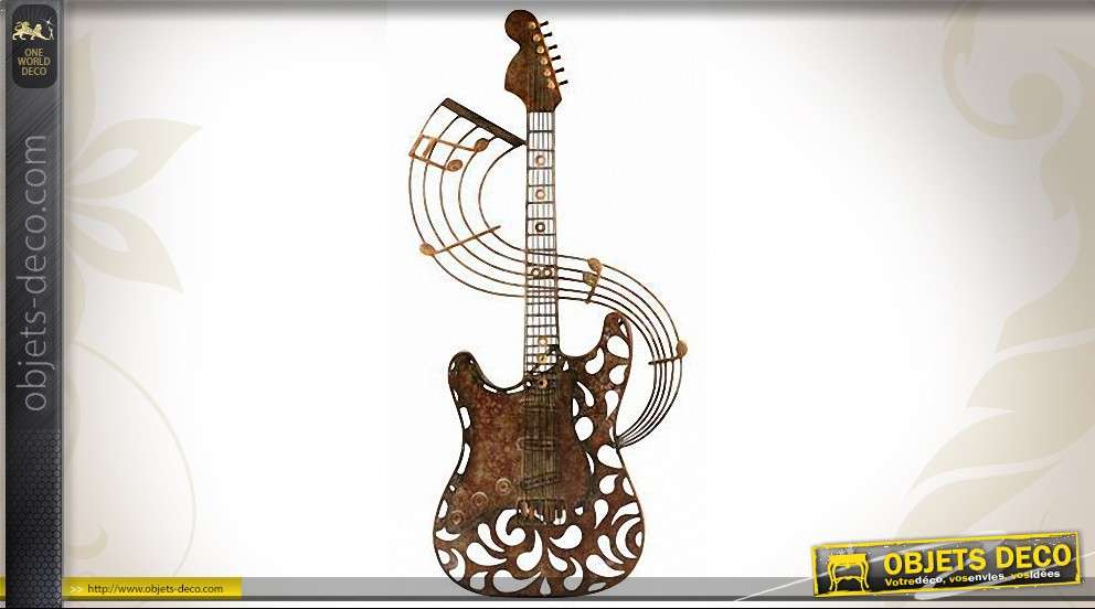 Décoration murale musique Guitare acoustique - Différentes matières - IIZII