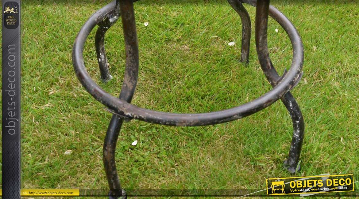 Tabouret siège de tracteur en métal et fonte de style rétro