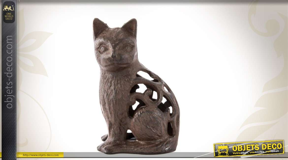 Statuette De Chat En Fonte