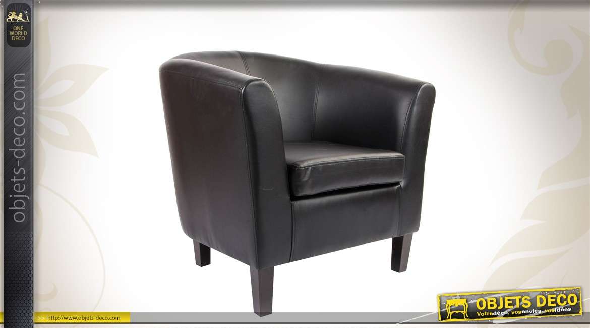 Fauteuil Cabriolet En Similicuir Noir