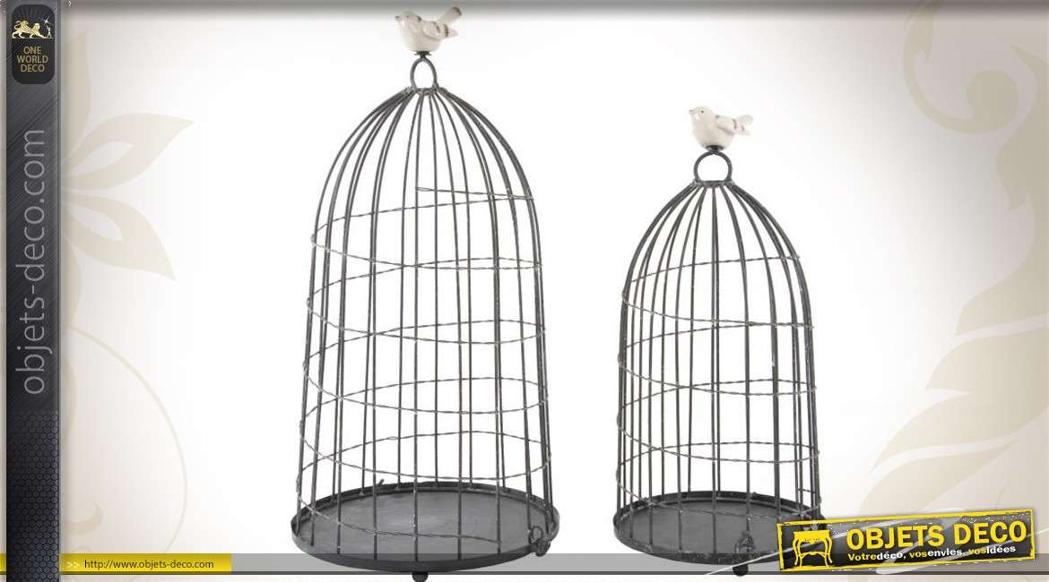 Deux Supports En Forme De Cages à Oiseaux Pour Plantes 53 Cm