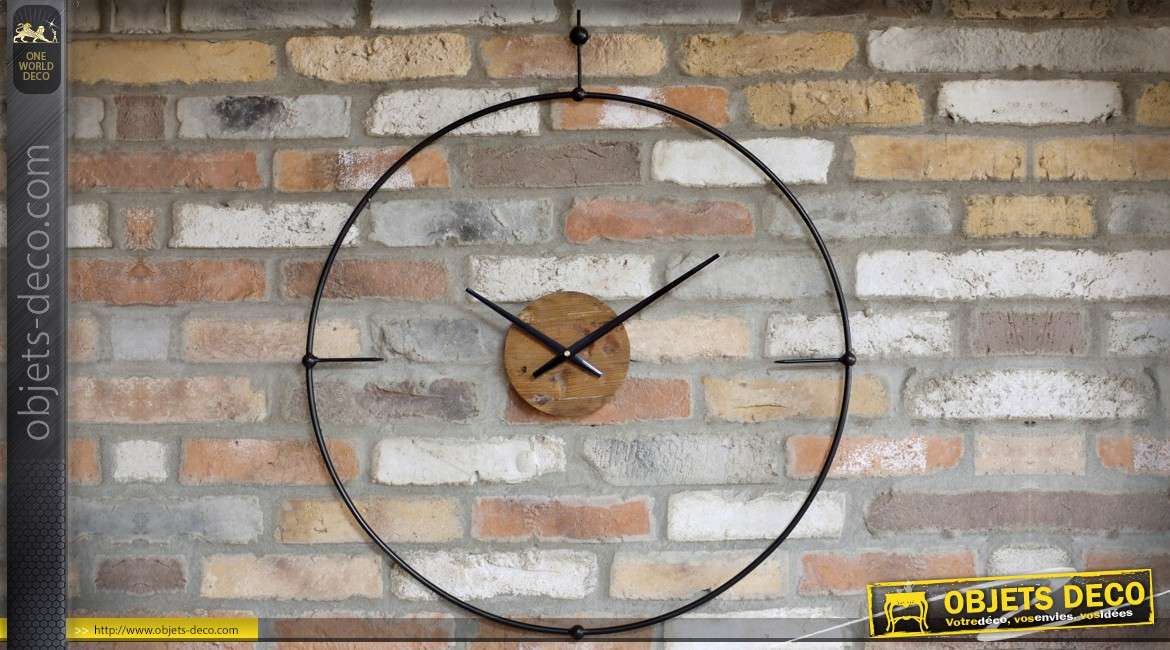 horloge murale bois et design 82 cm