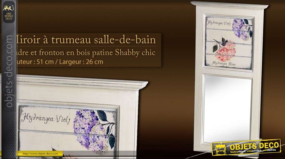 Miroir trumeau romantique de salle de bain Shabby Chic