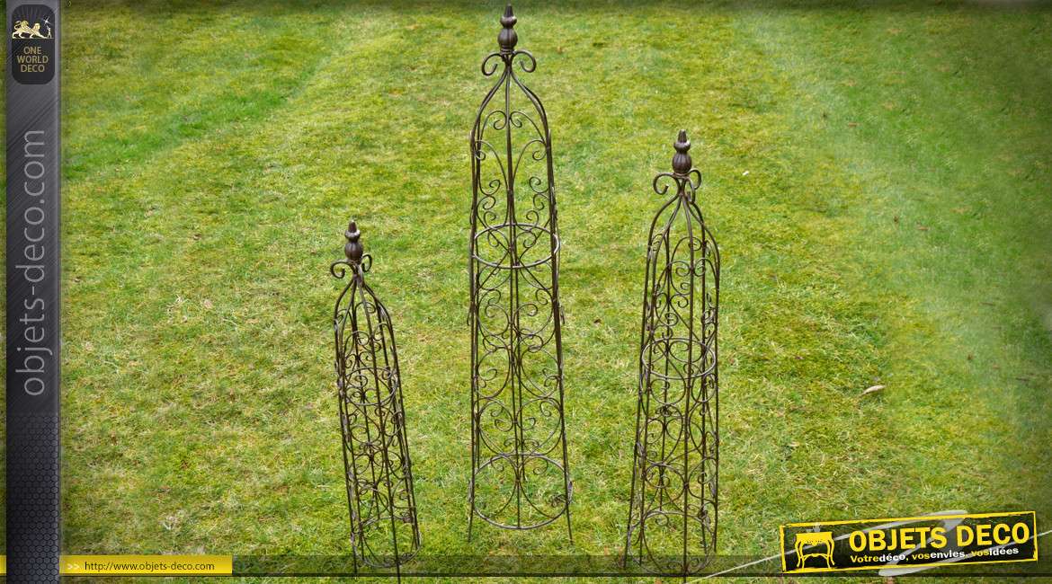 Obelisque Fer Forgé obelisque plante grimpante - Demeure et Jardin