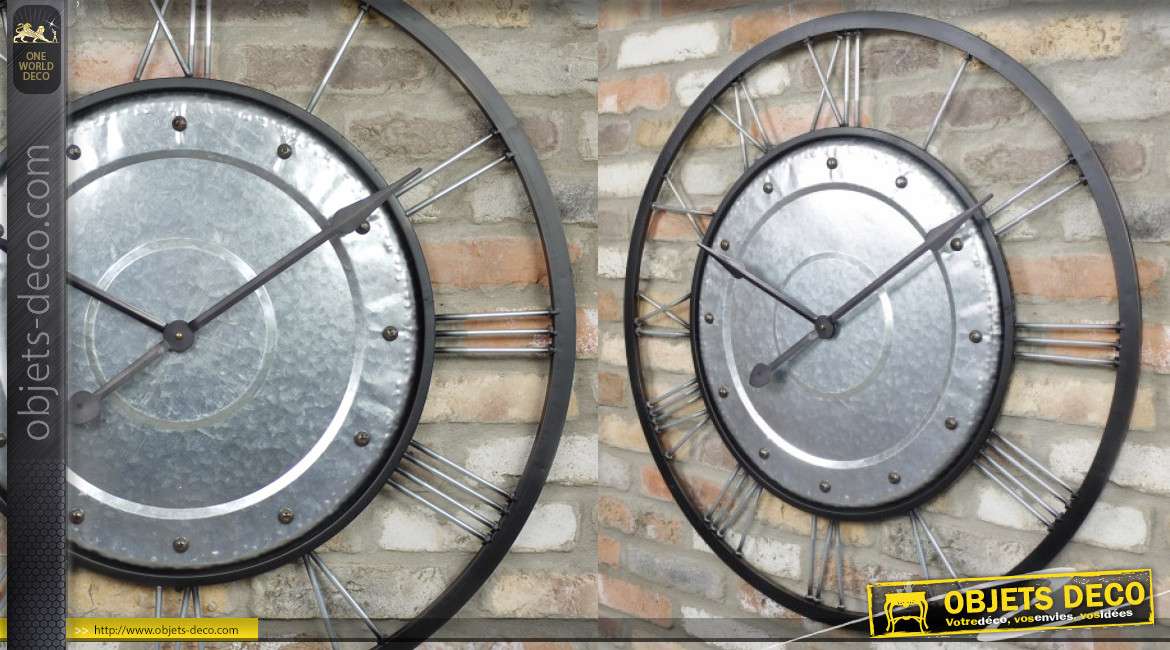 Grande Horloge Murale En Forme De Moto - Déco brocante