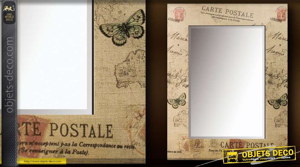 Miroir Romantique Vintage Vieille Carte Postale Retro
