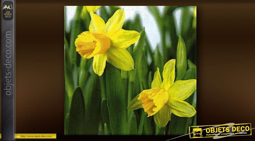 Serviettes de table en papier thème Jonquilles