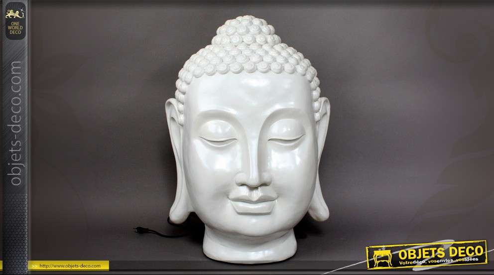 Lampe tête de bouddha géante 85 cm fibre de verre