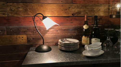 Faisceau de lampe de table, 1 lumière, vieil argent, métal